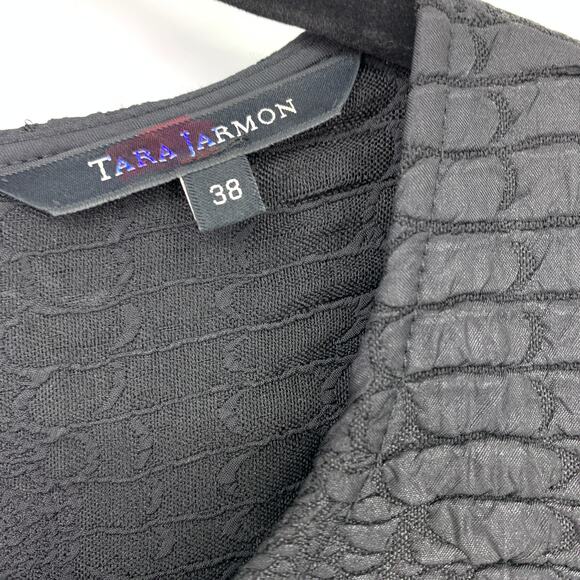 Tara Jarmon Dress Women's Size 38 US S Snake Embossed Sheath Solid Black - Picture 5 of 6